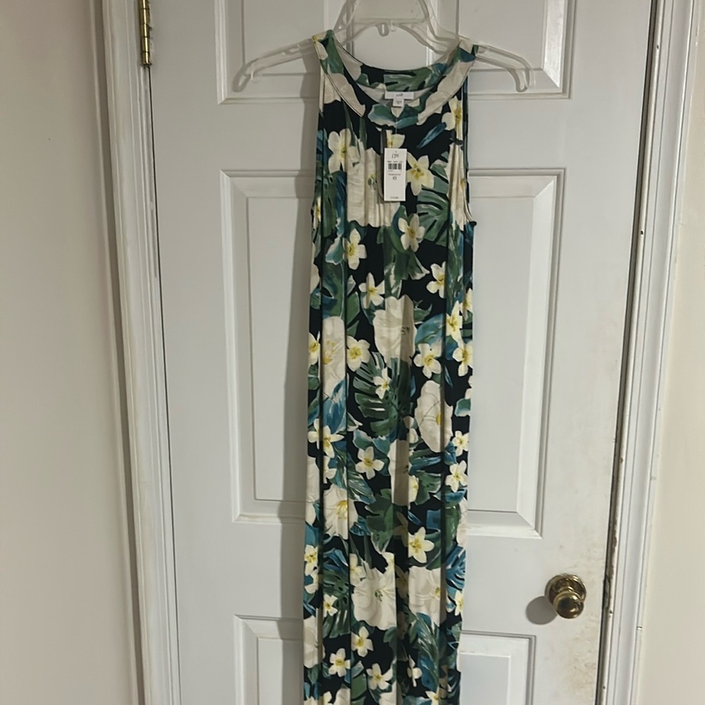 J. Jill Green Floral Maxi Dress